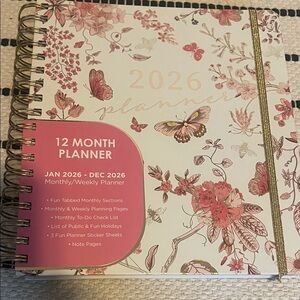 Floral 2026 Planner with Gold Accents